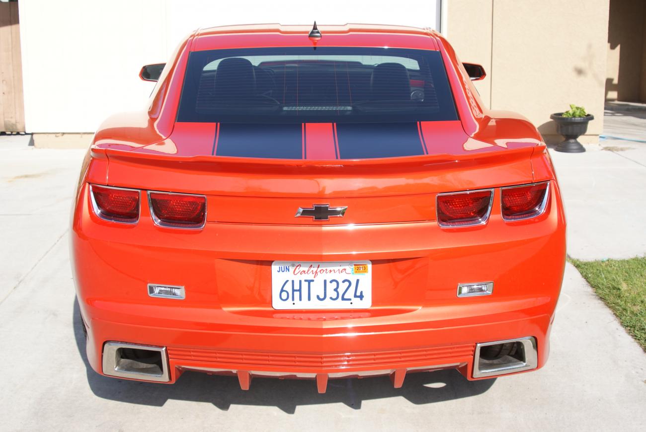 Painted Chevy logo and Chrome Bezels around the reverse lights