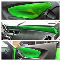 Custom color matched green door panel inserts
