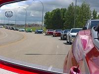 June 2013. 4th Annual Alberta Cruise. This was the line up leaving Red Deer for the trip to Rocky Mountain House. Awesome pic.