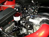 MM Black Catch can with -8 AN fittings and Oil filler adapter.