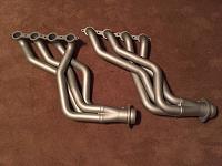 Kooks 1⅞ long tube headers, silver ceramic coating done by Scott Peterson of Redline Performance and Maintenance.