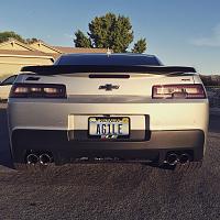 Taillights blacked out, 3rd brake light blacked out, added 1LE emblem, Bowtie blacked out, SS letters blacked out.