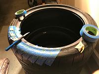 Taping tire for letter stencilling