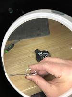 image 
 
Creating washer logo for cap. Making logo from 24 gauge aluminum sheet. These pieces are very tiny and tedious to make. The water spray pieces are 1/16" x 3/32"! 😳🙄😳 what the #@ll was I...