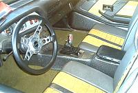 The real bee's interior! someone took the autobot horn button :( the guy who owns it now was not happy about it . But mine has one that i made!