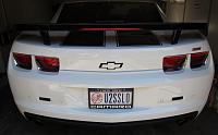 HIGH WING SPOILER , CUSTOM BOWTIE -rear, CUSTOM NY LICENSE PLATE, REVERSE LIGHTS BLACKOUT