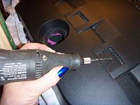 I used a dremel to drill the holes in my engine cover so the light strips would shine through.