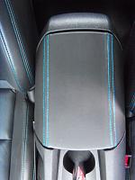 interior stitching hand-dyed aqua blue