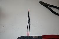 #10. The diodes wired and heat shrink proteced. 
The end at the top will be connected to the footwell lights. One of the bottom wires will go the dimmer. the other will be conected to the gray int...