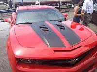 Black vents on black stripes installed at the Camaro 5 Fest in Indianapolis.