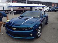 Black vents installed on a nice blue Camaro at the Camaro 5 Fest in Indianapolis.
