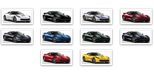 Official Colors List For 2014 Corvette Stingray With