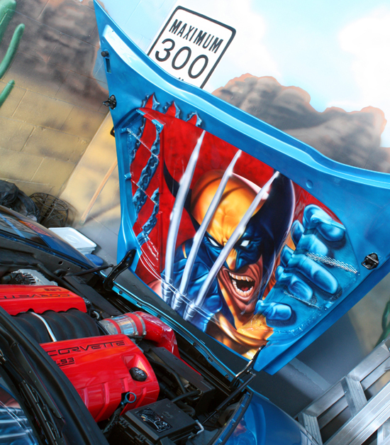 Wolverine Corvette C6 UnderHood mural