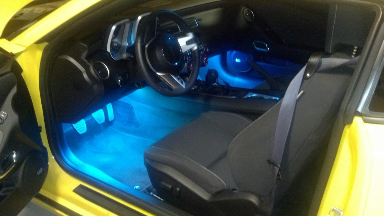 Aqua Blue footwell and cupholder lights