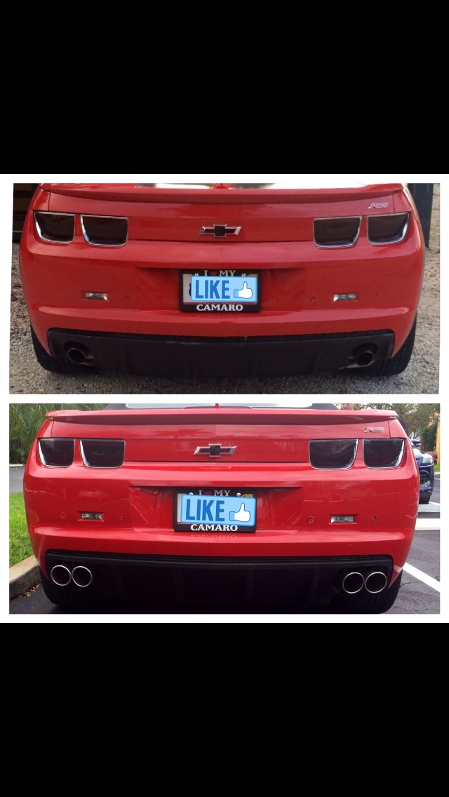 4/8/2014- Flowmaster 40 Series mufflers and 3 1/2" quad tips done by Mad Hatter Mufflers in Pompano Beach, FL
top: before, bottom: after