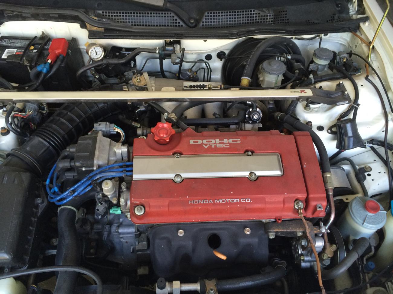 275 HP @9200 RPM baby and that is before the new constant velocity intake... looks stock. LOL 2.1 liter sleeved, forged everything stupid money spent.  Type R