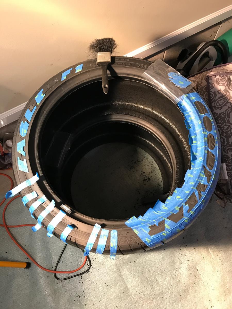 Letter stencilling complete for grinding