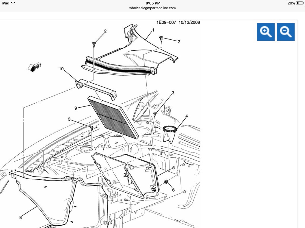 Cabin air filter replacement.