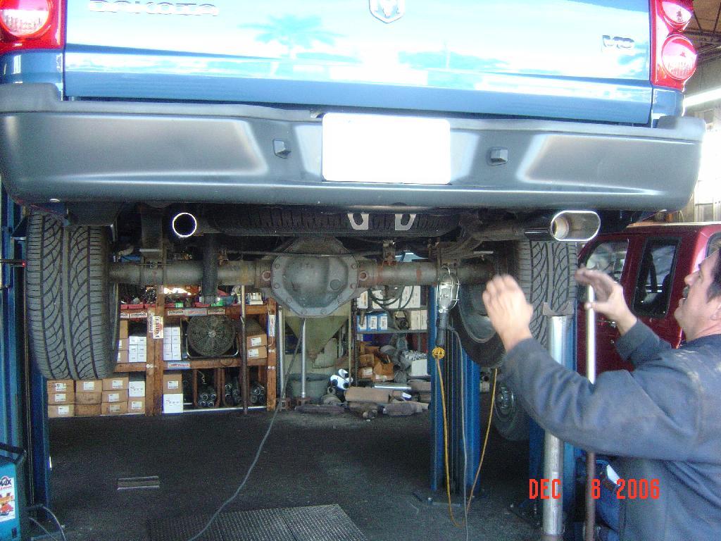 True Dual Exhaust Being Installed