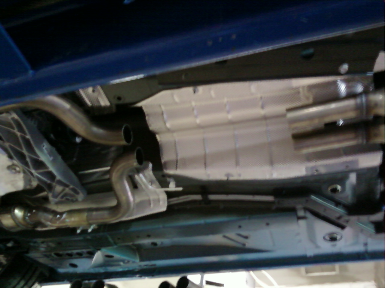 In the shop...stock H-pipe removed!