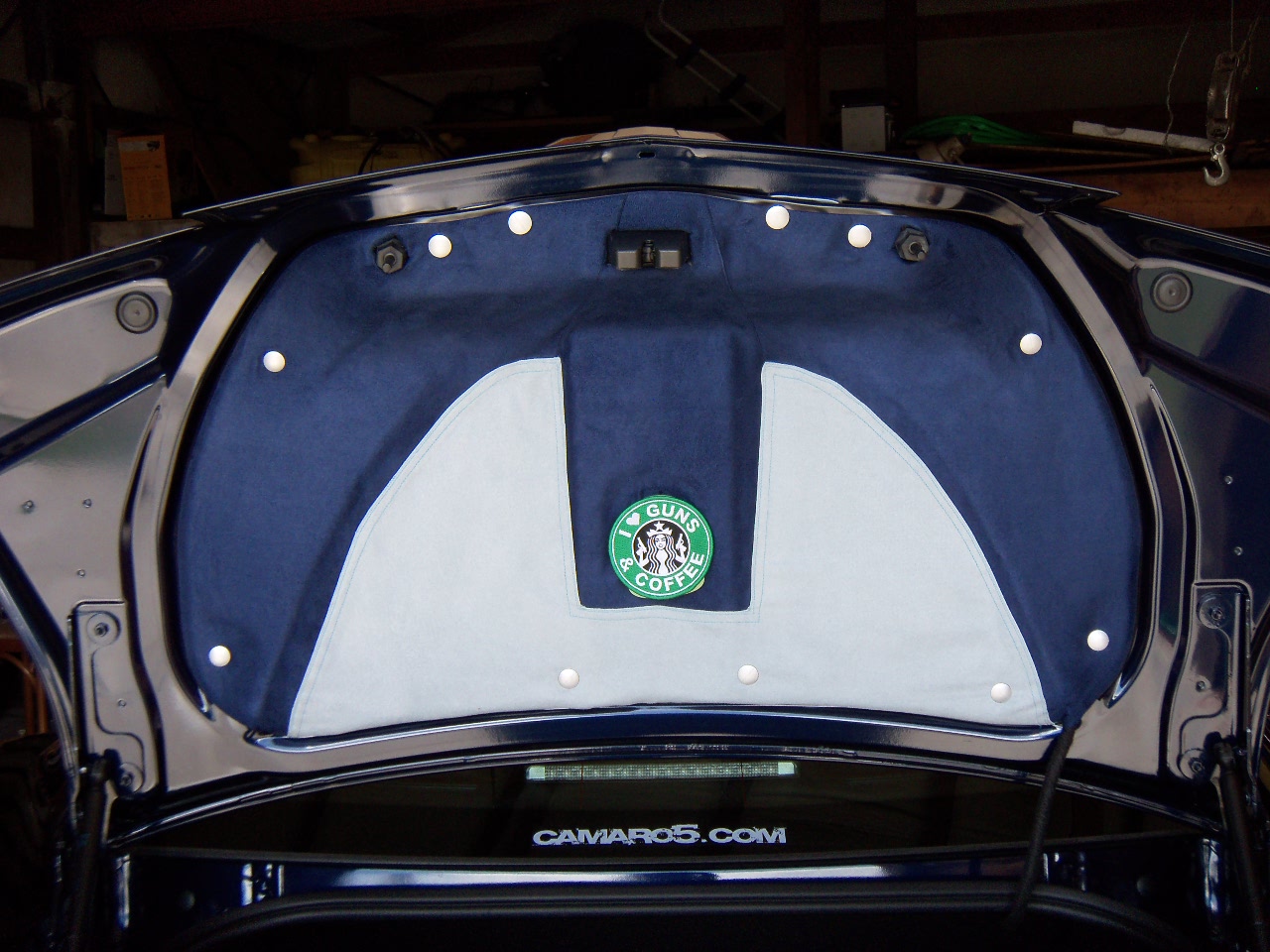 Here's the trunk lid liner I made out of faux suede