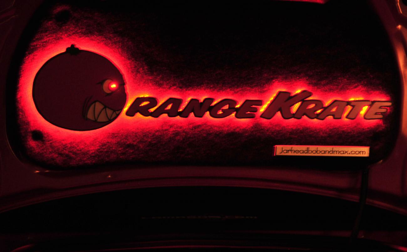 Orange Krate trunk lid panel LED sign by jarheadbobandmax.com