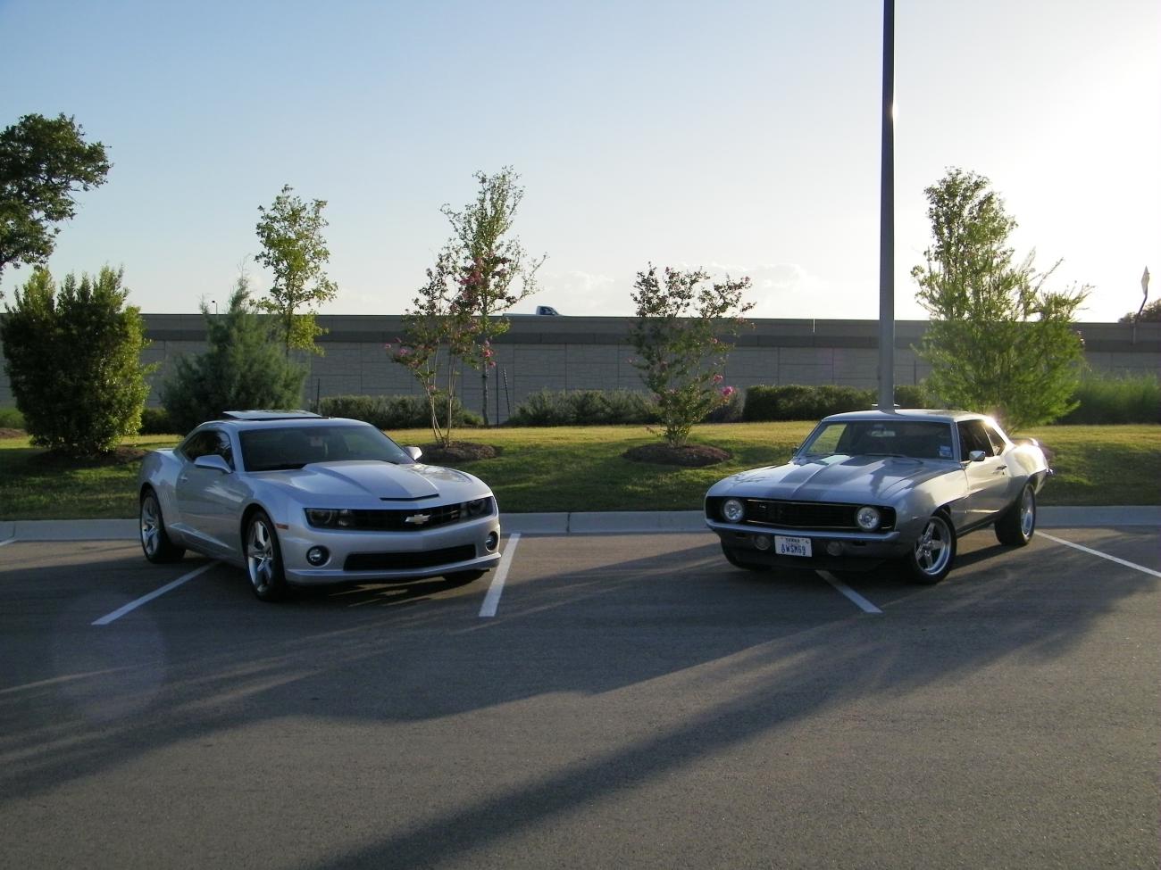My 2010 with my buddy's 69 Camaro