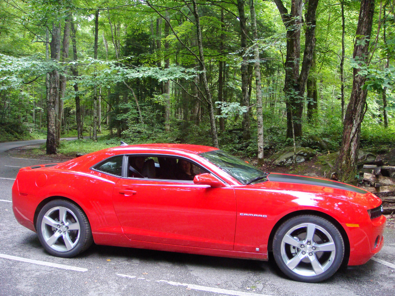 The Camaro waits while we check out a historic farm
